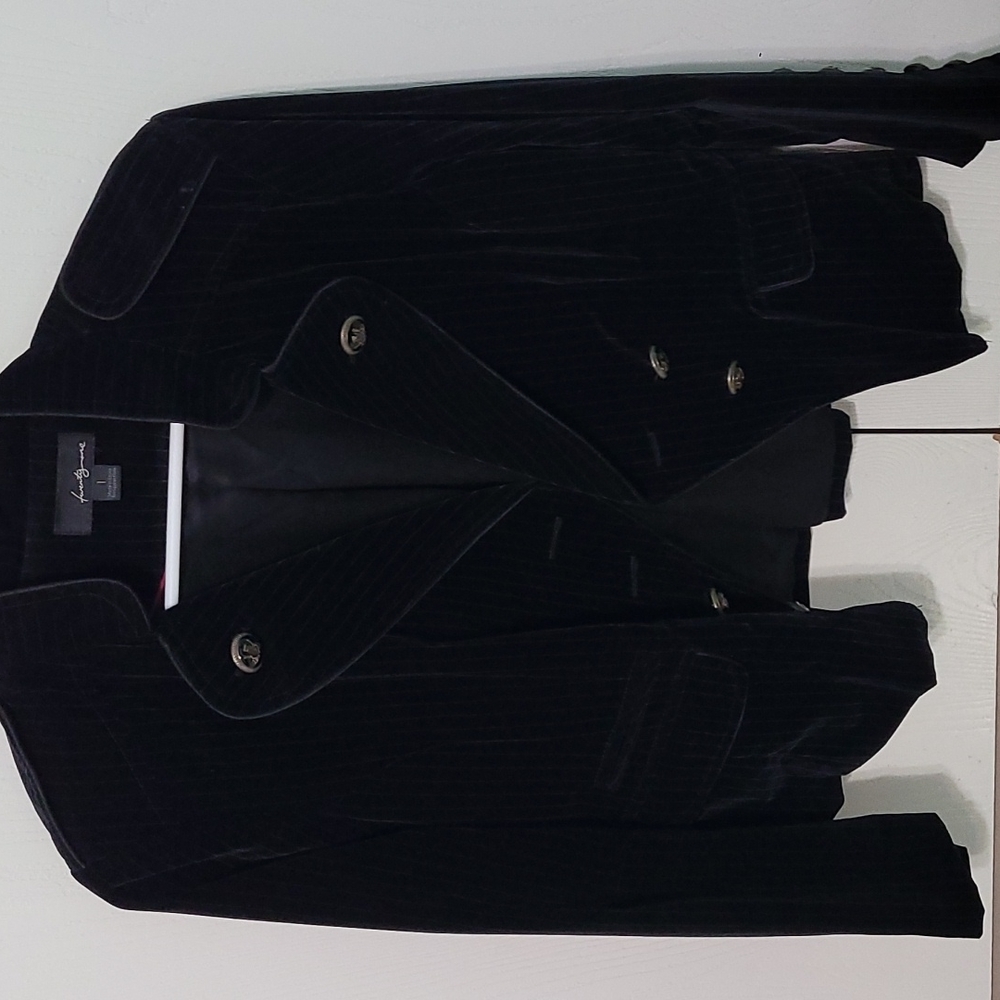 Pinstriped velvet jacket